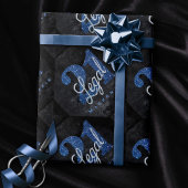 Papier Cadeau 21 et juridique | Blue 21st Birthday Chic Parties 