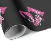 Papier Cadeau 21 et juridique | Fun Pink Faux Parties scintillan (Coin rond)