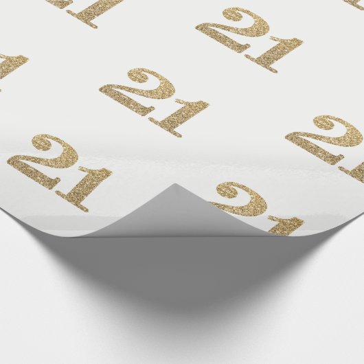 Papier Cadeau 21 OR PARTIES SCINTILLANT NUMBER glamour brillant (Coin)
