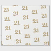 Papier Cadeau 21 OR PARTIES SCINTILLANT NUMBER glamour brillant  (Plat)