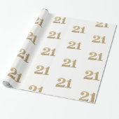 Papier Cadeau 21 OR PARTIES SCINTILLANT NUMBER glamour brillant (Déroulé)