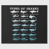Papier Cadeau 21 types de sharks (Plat)