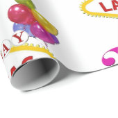 Papier Cadeau 21e anniversaire à Las Vegas papier d'enveloppemen (Coin rond)