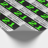 Papier Cadeau 21e anniversaire - Nerdy / Geeky Style "21" et nom (Coin)