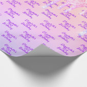 Papier Cadeau 21e anniversaire rose rose or parties scintillant  (Coin)