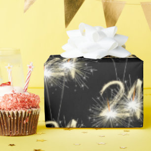 Papier Cadeau 21e anniversaire Sparklers en noir