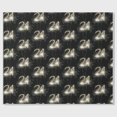 Papier Cadeau 21e anniversaire Sparklers en noir (Plat)