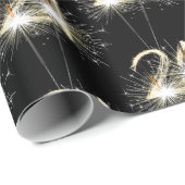 Papier Cadeau 21e anniversaire Sparklers en noir (Coin rond)