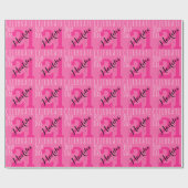 Papier Cadeau 21e anniversaire Typographie rose moderne (Plat)