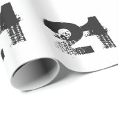 Papier Cadeau 21ème anniversaire pour n'importe qui, noir sur le (Coin rond)