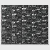 Papier Cadeau 21ème monogramme personnalisé de fête (Plat)