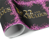 Papier Cadeau 22e anniversaire (Coin rond)