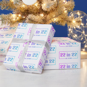 Papier Cadeau 22e anniversaire 22 EN 22 est 2000 Dégradé