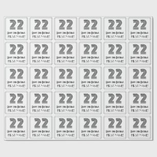 Papier Cadeau 22e anniversaire : Art Déco Style inspiré "22" + N