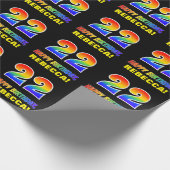 Papier Cadeau 22e anniversaire : Bold, amusant, simple, arc-en-c (Coin)