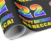 Papier Cadeau 22e anniversaire : Bold, amusant, simple, arc-en-c (Coin rond)