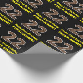 Papier Cadeau 22e anniversaire : Nom et Faux Motif de grains de  (Coin)