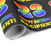 Papier Cadeau 23e anniversaire : Bold, amusant, simple, arc-en-c (Coin rond)