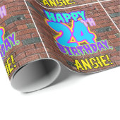 Papier Cadeau 24e anniversaire : Amusant, Graffiti urbain inspir (Coin rond)