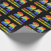 Papier Cadeau 24e anniversaire : Bold, amusant, simple, arc-en-c (Coin)