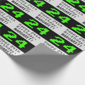 Papier Cadeau 24e anniversaire - Nerdy / Geeky Style "24" et nom (Coin)