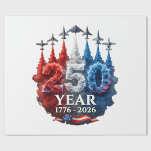 Papier Cadeau 250 Ans Américain 250e USA Patriotique 4 juillet