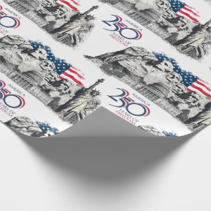 Papier Cadeau 250 ans de liberté Indépendance des États-Unis