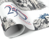 Papier Cadeau 250 years of Freedom USA Independence (Coin rond)