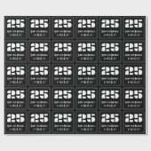 Papier Cadeau 25e anniversaire : Art Déco Inspiré Look "25" & No (Plat)