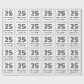 Papier Cadeau 25e anniversaire : Art Déco Style inspiré "25" + N (Plat)