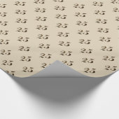 Papier Cadeau 25e anniversaire Beige Gold Numéro 25 (Coin)