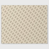Papier Cadeau 25e anniversaire Beige Gold Numéro 25 (Plat)