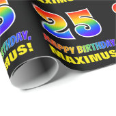 Papier Cadeau 25e anniversaire : Bold, amusant, simple, arc-en-c (Coin rond)