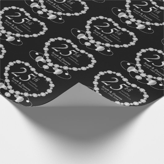 Papier Cadeau 25e anniversaire d'argent (Coin)