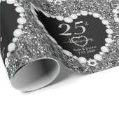 Papier Cadeau 25e anniversaire d'argent | Texte do-it-yourself (Coin rond)