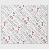 Papier Cadeau 25e anniversaire du Mariage mignon (Plat)