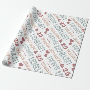Papier Cadeau 25e anniversaire du Mariage mignon