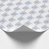 Papier Cadeau 25e anniversaire en bleu et en argent (Coin)