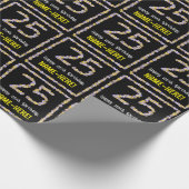 Papier Cadeau 25e anniversaire : Floral Flowers Numéro, Nom pers (Coin)