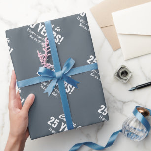 Papier Cadeau 25e anniversaire Mariage couples cadeau papier env