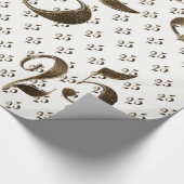 Papier Cadeau 25e anniversaire Mariage d'argent Typographie élég (Coin)