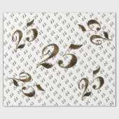 Papier Cadeau 25e anniversaire Mariage d'argent Typographie élég (Plat)