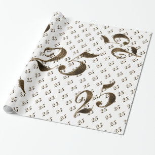 Papier Cadeau 25e anniversaire Mariage d'argent Typographie élég