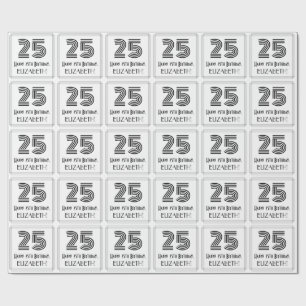 Papier Cadeau 25e anniversaire : Style Art Déco Inspiré "25" +