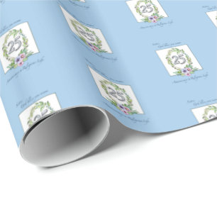 Papier Cadeau 25ème Anniversaire de guirlande et d'argent