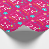 Papier Cadeau 25ème enveloppe d'anniversaire d'âge nommé (Coin)