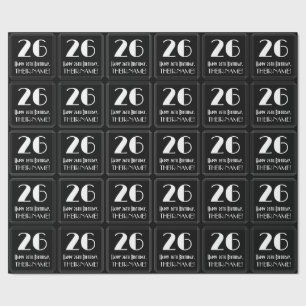 Papier Cadeau 26e anniversaire - Art Déco Inspiré Look "26", Nom