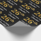 Papier Cadeau 26e anniversaire : Elégant luxe Faux Gold Look # (Coin)