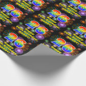 Papier Cadeau 26e anniversaire : Fun Fireworks, Rainbow Look # " (Coin)