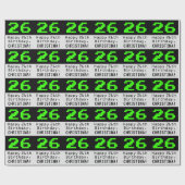 Papier Cadeau 26e anniversaire - Nerdy / Geeky Style "26" et nom (Plat)